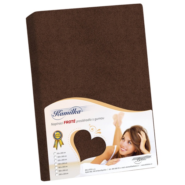 Froté prestieradlo KAMILKA 018 180x200 cm, tmavohnedá 1
