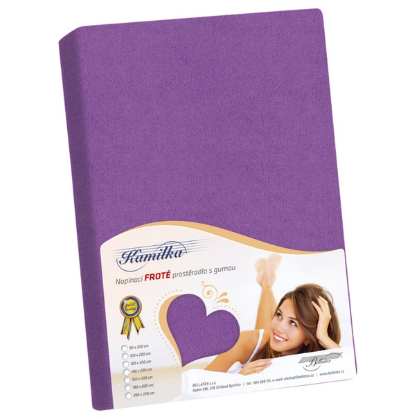 Froté prestieradlo KAMILKA 022 90x200 cm, tmavofialová 1