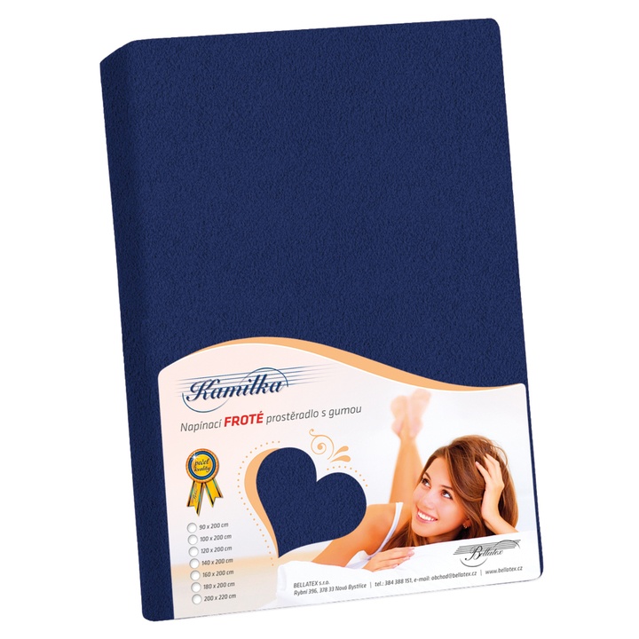 Froté prestieradlo KAMILKA 028 námornícka modrá, 200x200 cm 1
