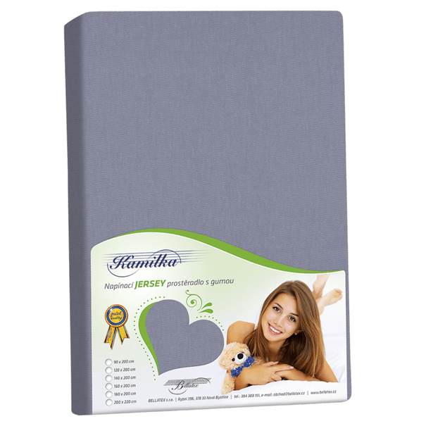 Jersey prestieradlo KAMILKA 044 tmavosivá, 200x220 cm 1