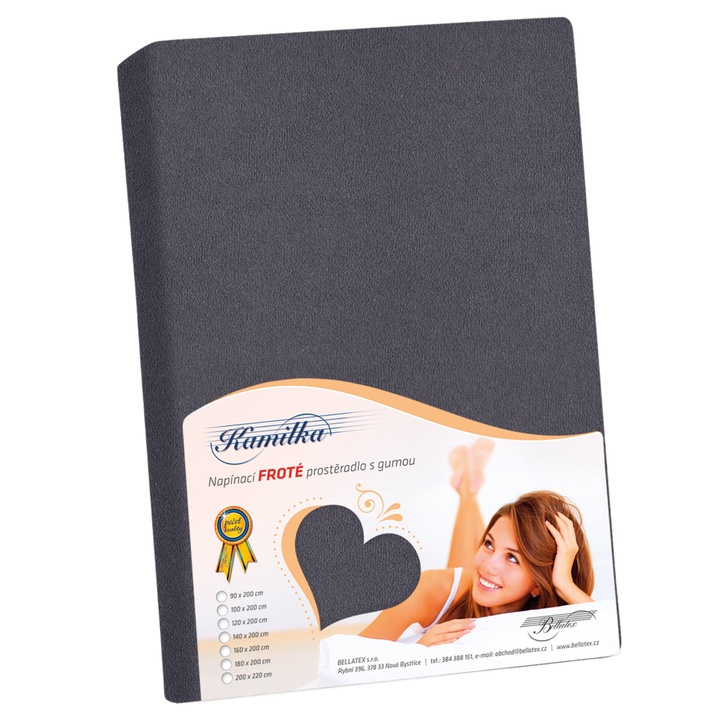 Froté prestieradlo KAMILKA 047 grafitová, 90x200 cm 1
