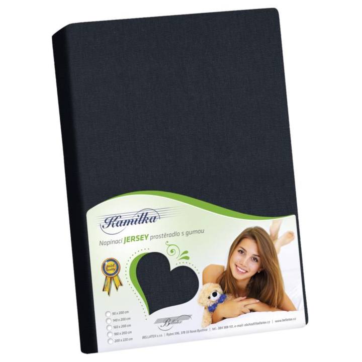 Jersey prestieradlo KAMILKA 048 čierna, 90x200 cm 1