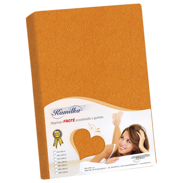 Froté prestieradlo KAMILKA 202 90x200 cm, svetlooranžová 1