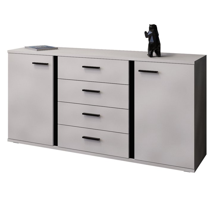 Komoda KANADA biela/čierna 1