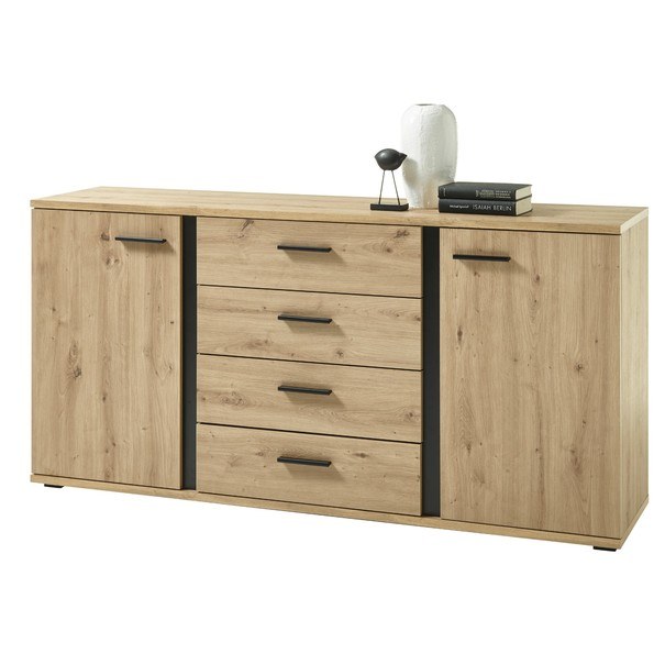 Komoda KANADA čierna/dub artisan 1