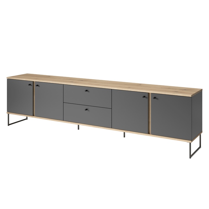 TV stolík KANDOO 2 antracitová/dub evoke 1