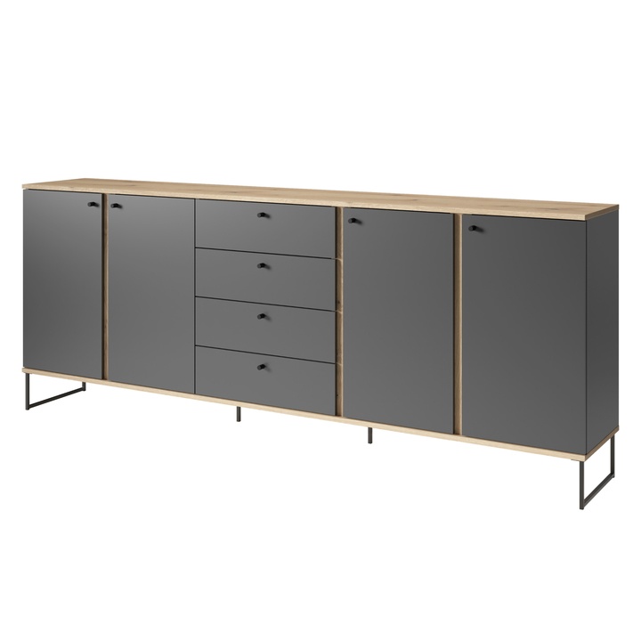 Komoda KANDOO 3 antracitová/dub evoke 1