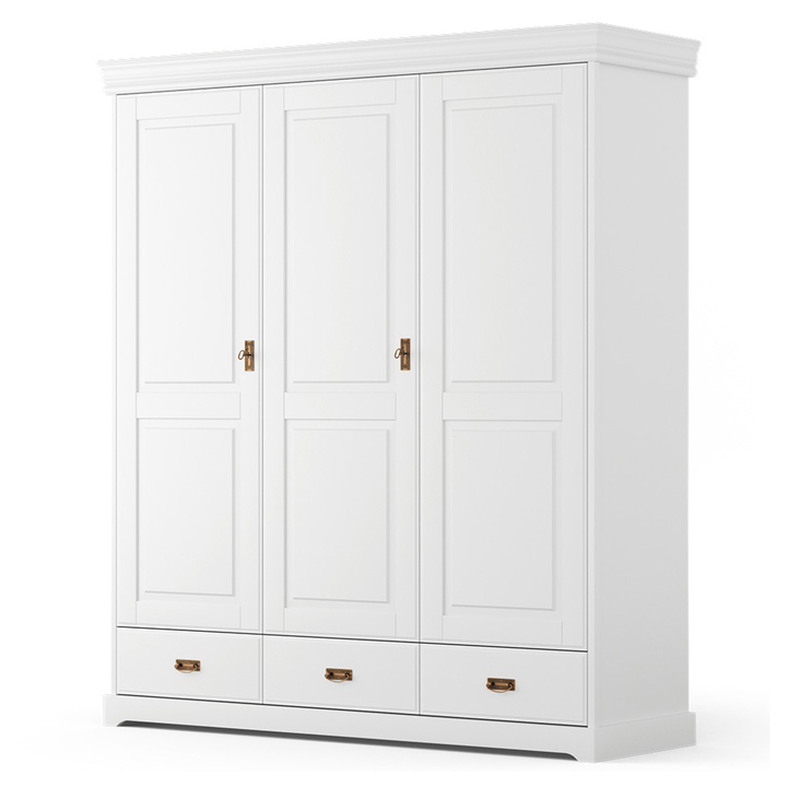 Šatníková skriňa KANIA 3D biela 1