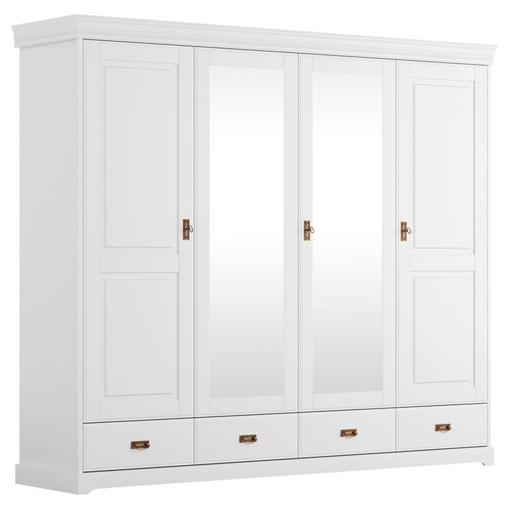 Šatníková skriňa KANIA 4D biela 1