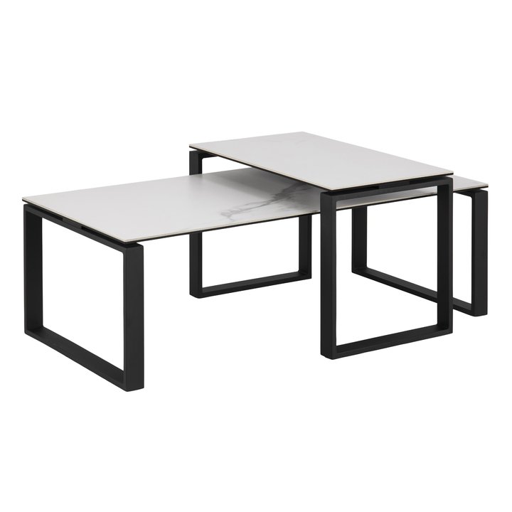 Konferenčný stolík KATRINE II biela/čierna, sada 2 ks 1