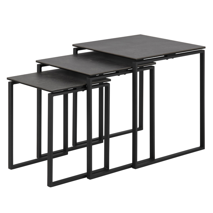 Prístavný stolík KATRINE II čierna, sada 3 ks 1