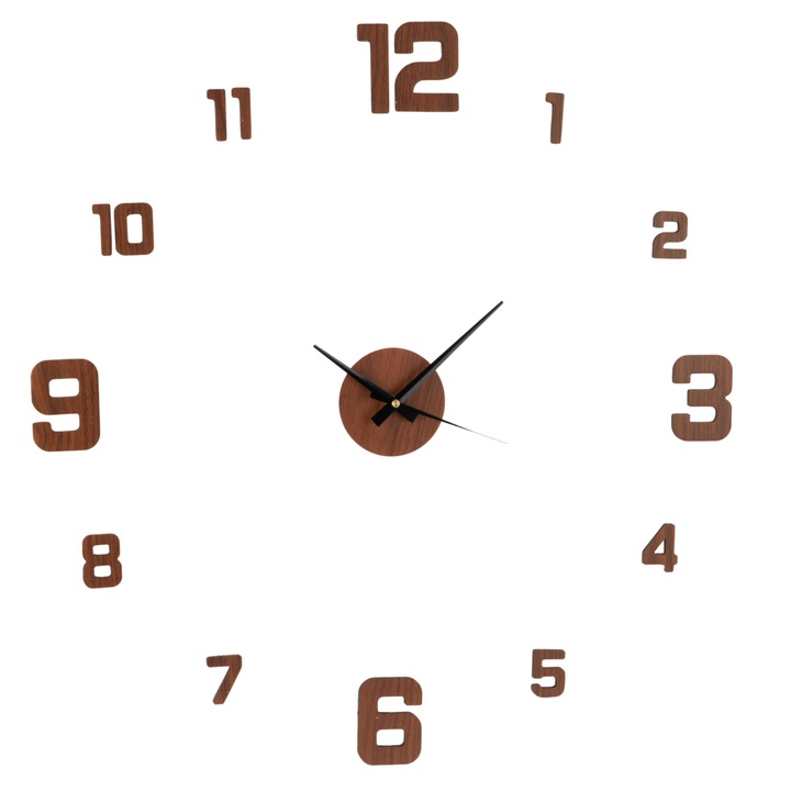 Nalepovacie hodiny KAUR tmavé drevo 1