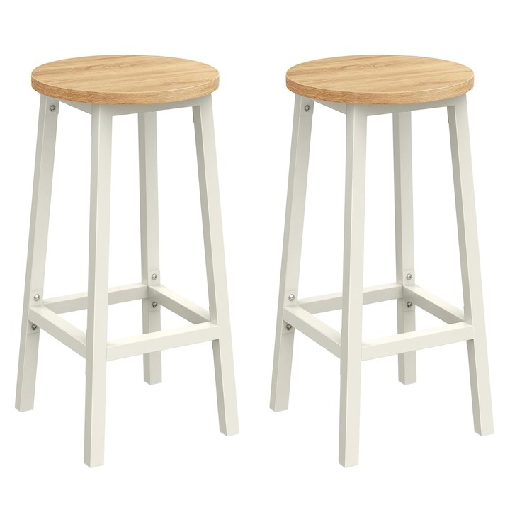 Barová stolička KEMA biela/prírodná 1