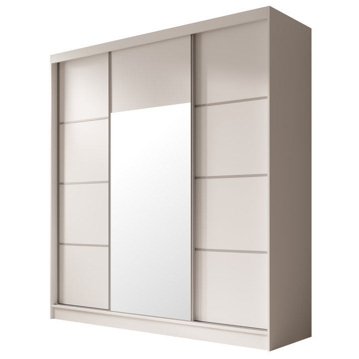 Šatníková skriňa KEREN biela/strieborná 1