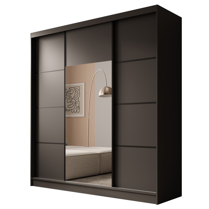 Šatníková skriňa KEREN čierna 1