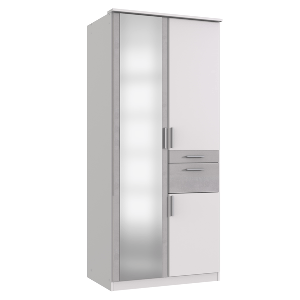 Šatníková skriňa KESTER I biela/betón 1