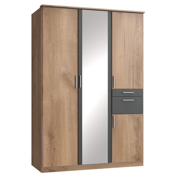 Šatníková skriňa KESTER II dub doskový/grafitová 1