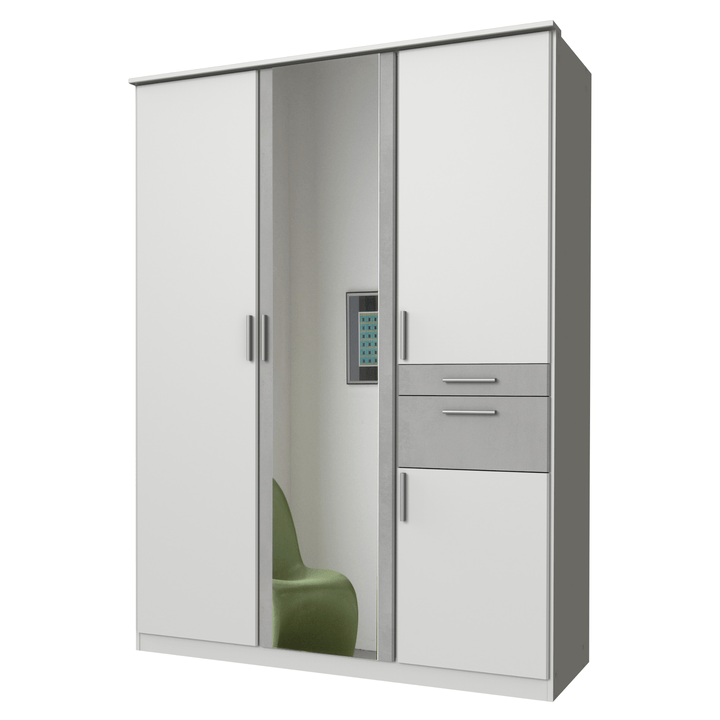 Šatníková skriňa KESTER II biela/betón 1