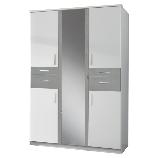 Šatníková skriňa KESTER III biela/betón 1