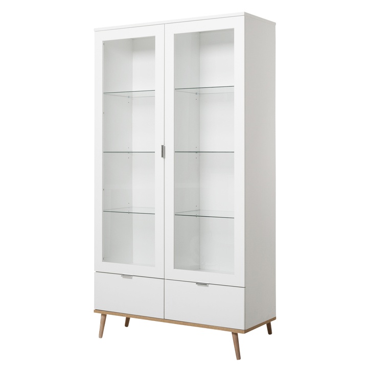 Vitrína KEVEN 54 dub sonoma/biela 1