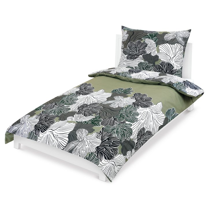 Posteľná bielizeň KHAKI KVET 70x90 a 140x200 cm 1