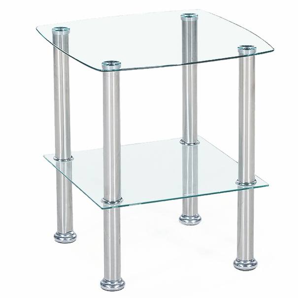 Konferenčný stolík KIERAN sklo/nehrdzavejúca oceľ 1