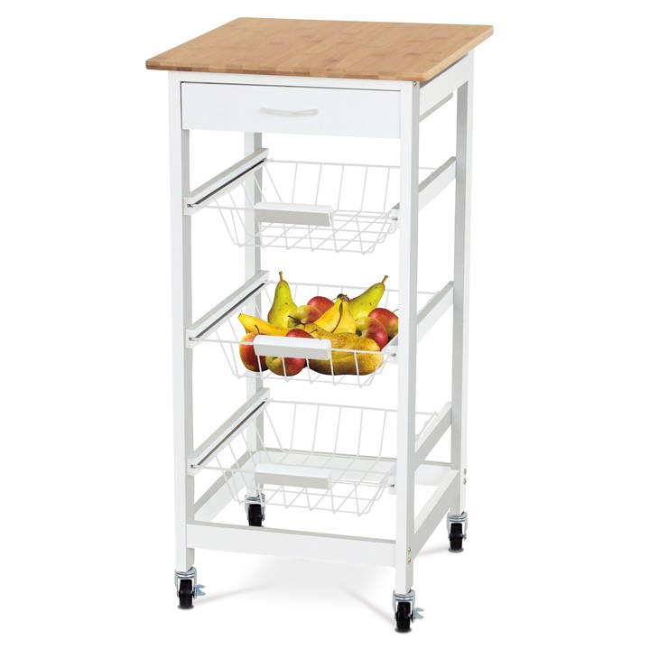Kuchynský vozík KIMI II dub/biela 1