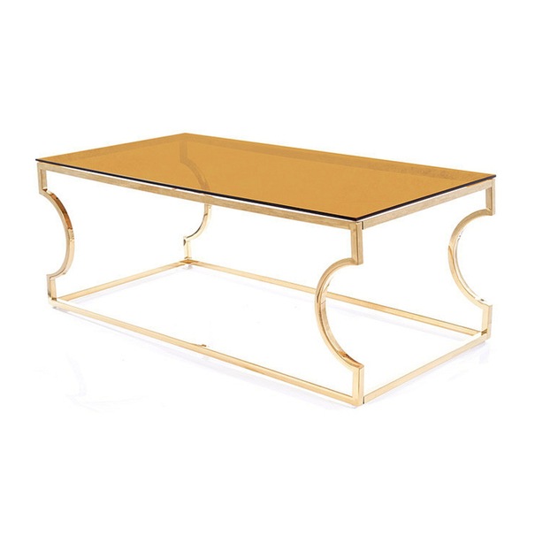 Konferenčný stolík KINZU jantárová/zlatá 1