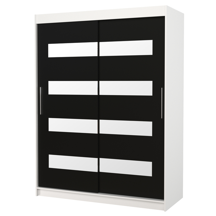 Šatníková skriňa KLOE biela/čierna 1