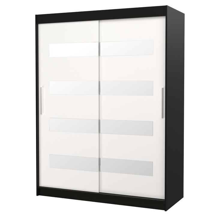 Šatníková skriňa KLOE čierna/biela 1