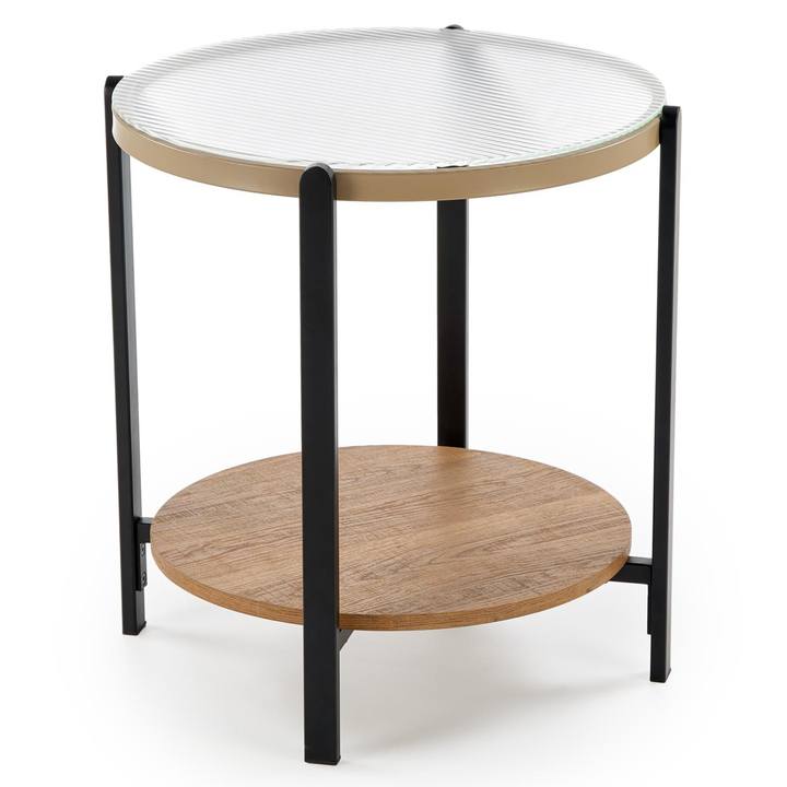 Konferenčný stolík KOMOLO S prírodná/čierna/priehľadná 1