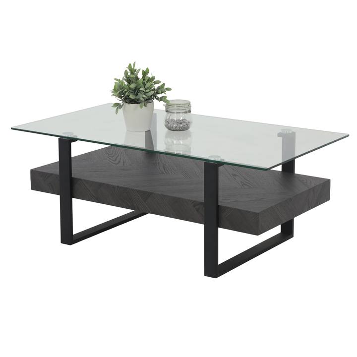 Konferenčný stolík KONRAD sklo/čierna 1