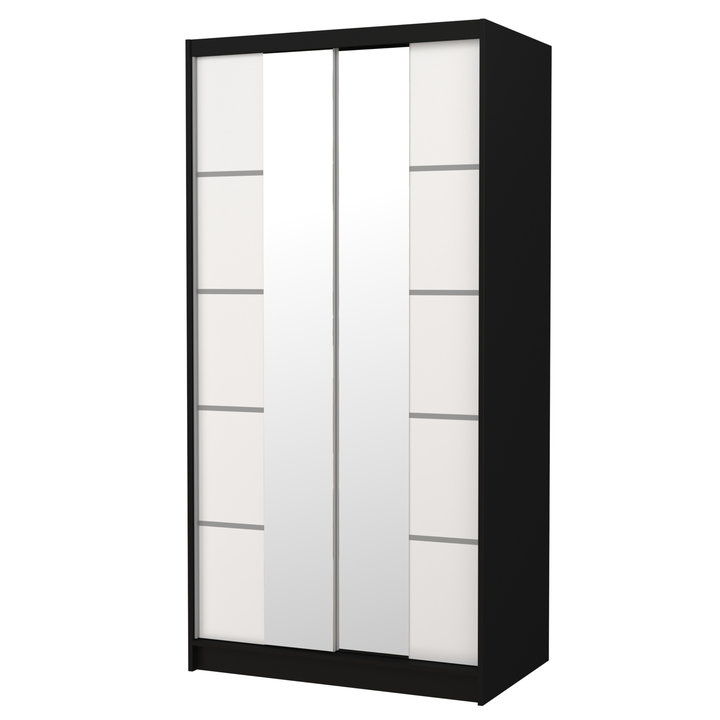 Šatníková skriňa  KSAVERA čierna/biela 1