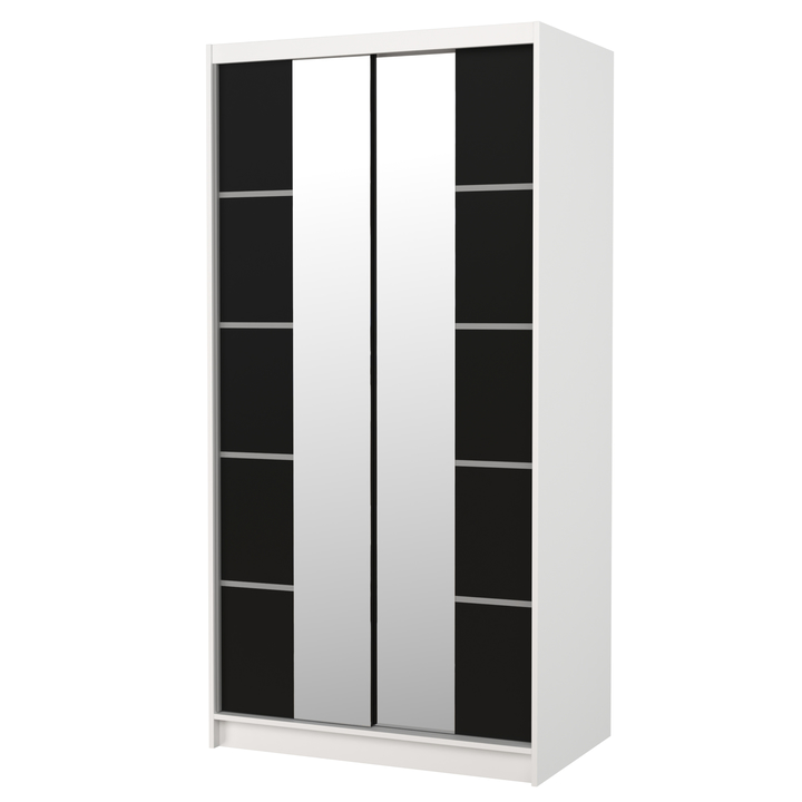 Šatníková skriňa  KSAVERA biela/čierna 1