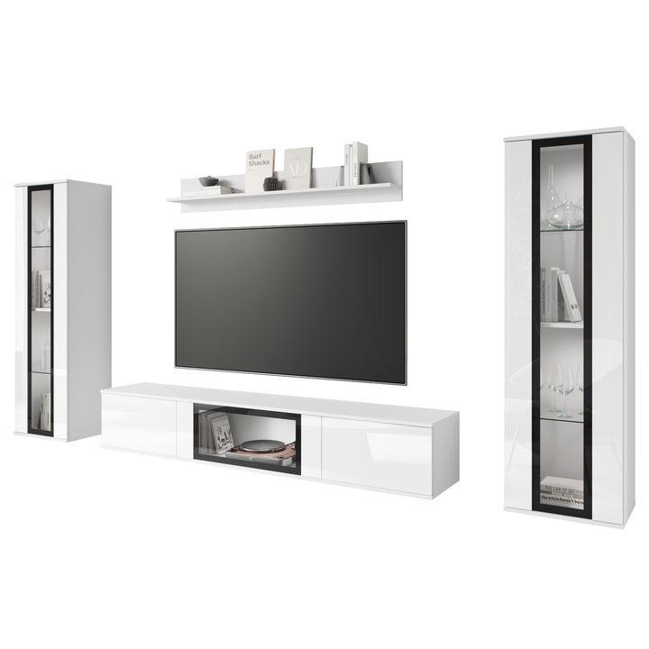 Obývacia stena LAIMA biela/biela vysoký lesk 1