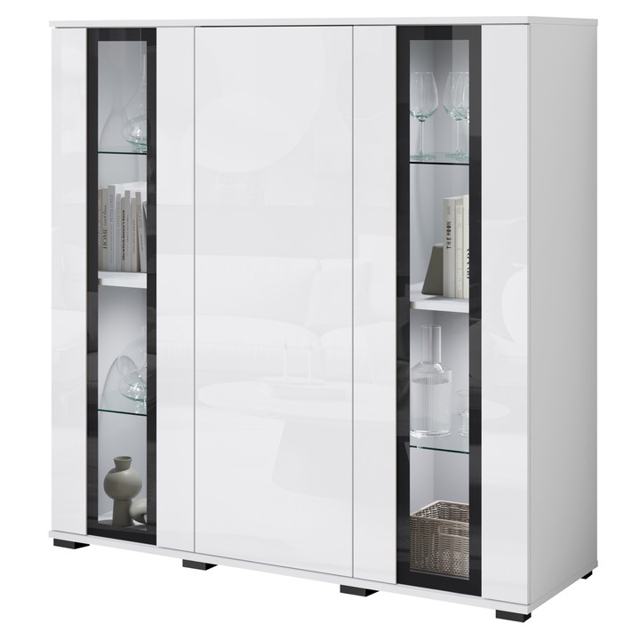 Vitrína LAIMA biela/biela vysoký lesk 1