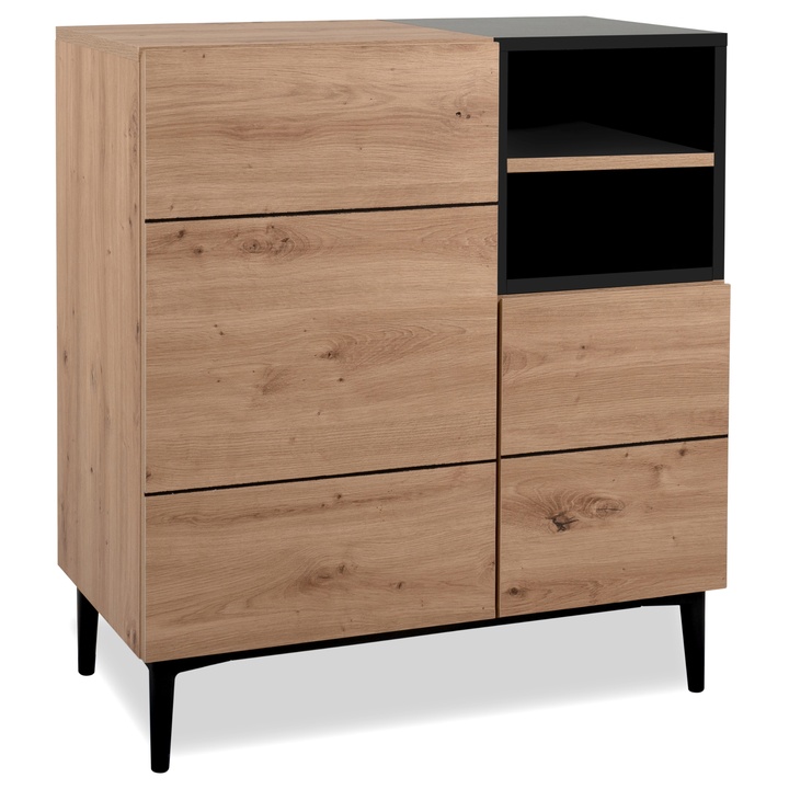 Komoda LAKKA 01A dub artisan/čierna 1