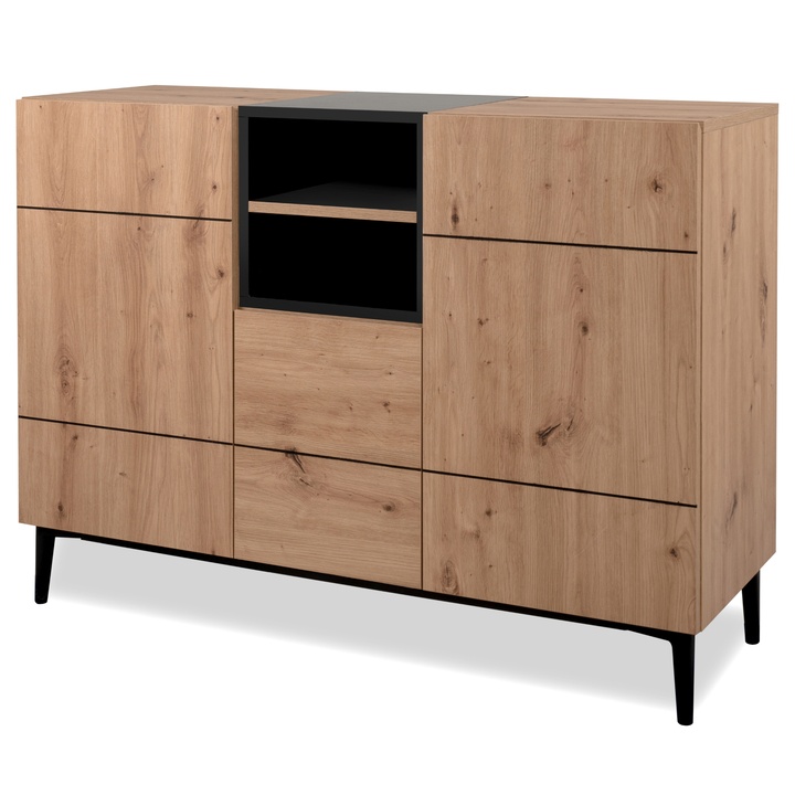 Komoda LAKKA 01B dub artisan/čierna 1