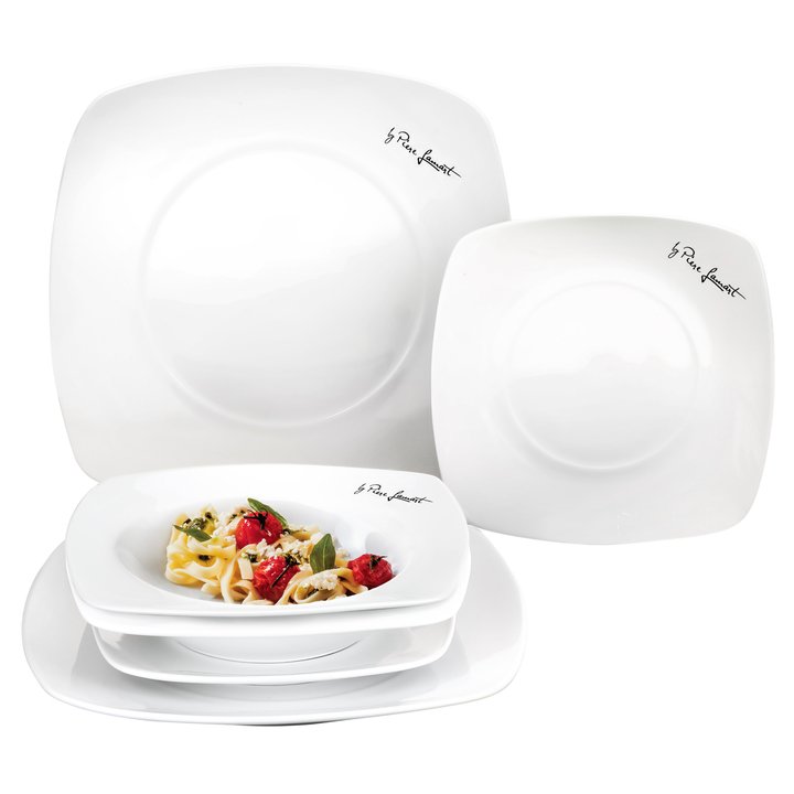 Sada tanierov LAMART DINE porcelán, 6 ks, hranatá 1
