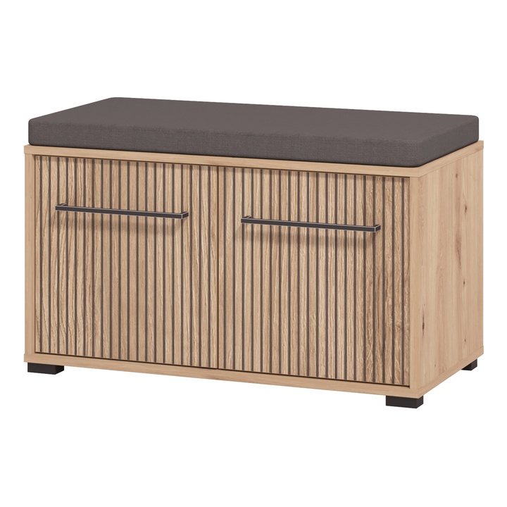 Lavica na topánky LANDES dub artisan/čierna 1