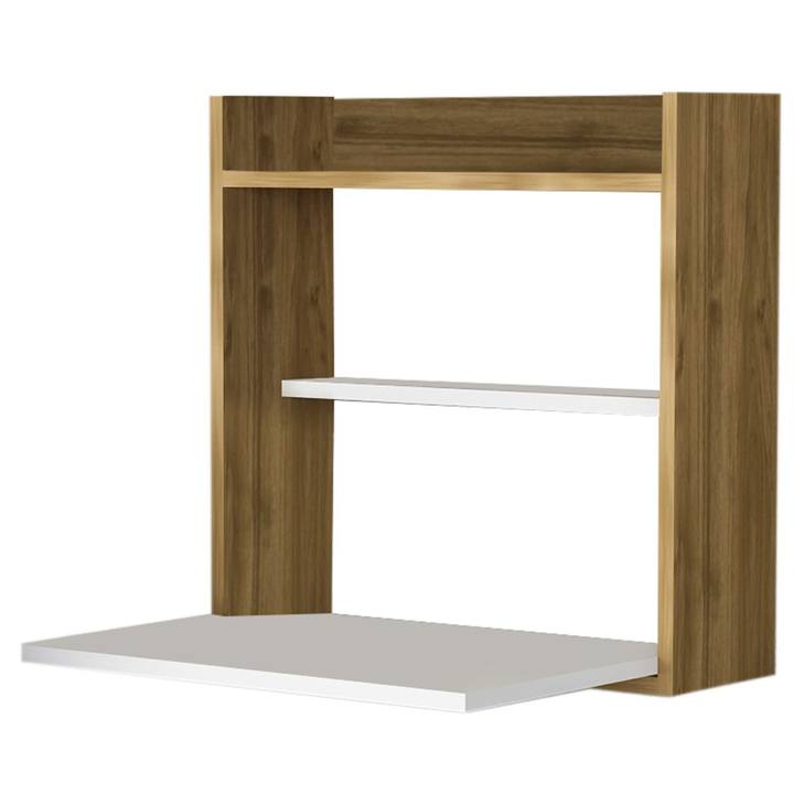 Nástenný vyklápací stôl LAPTOP biela/orech 1