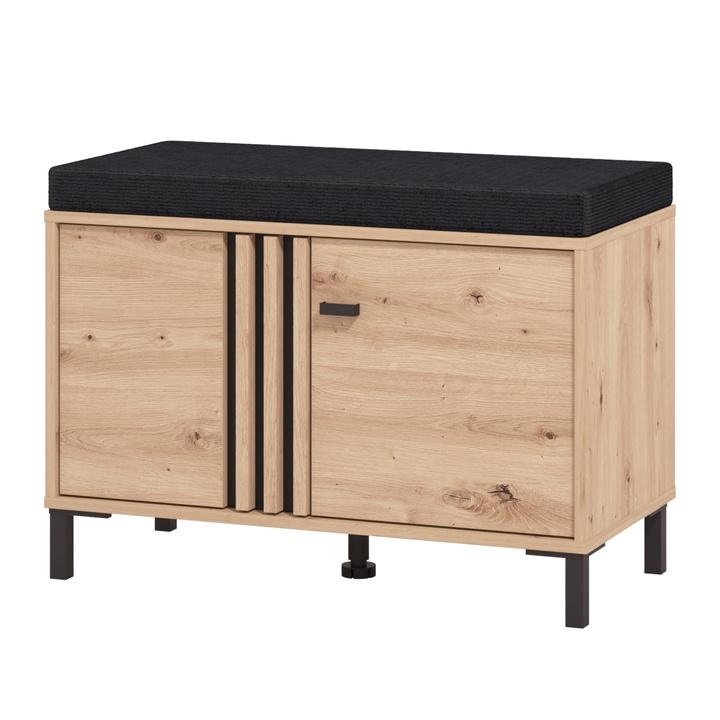 Lavica na topánky LAVAL dub artisan/čierna 1