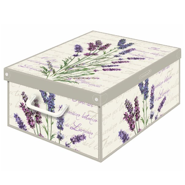 Úložný box LAVANDA béžová/fialová/sivá 1