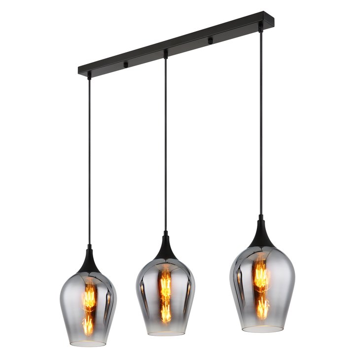 Závesné svietidlo LAVUS I čierna/dymová 1