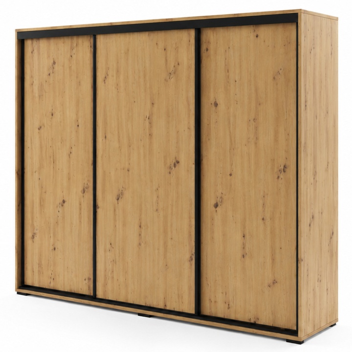 Šatníková skriňa LAYS 7 dub artisan/čierna, šírka 250 cm 1
