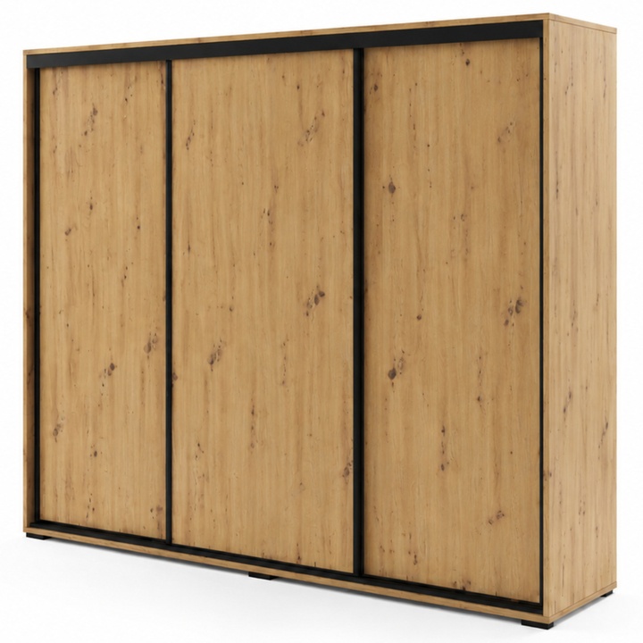 Šatníková skriňa LAYS 8 dub artisan/čierna, šírka 250 cm 1