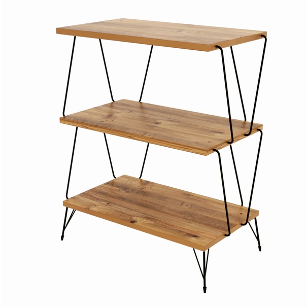 Prístavný stolík LAZANDO borovica/čierna 1