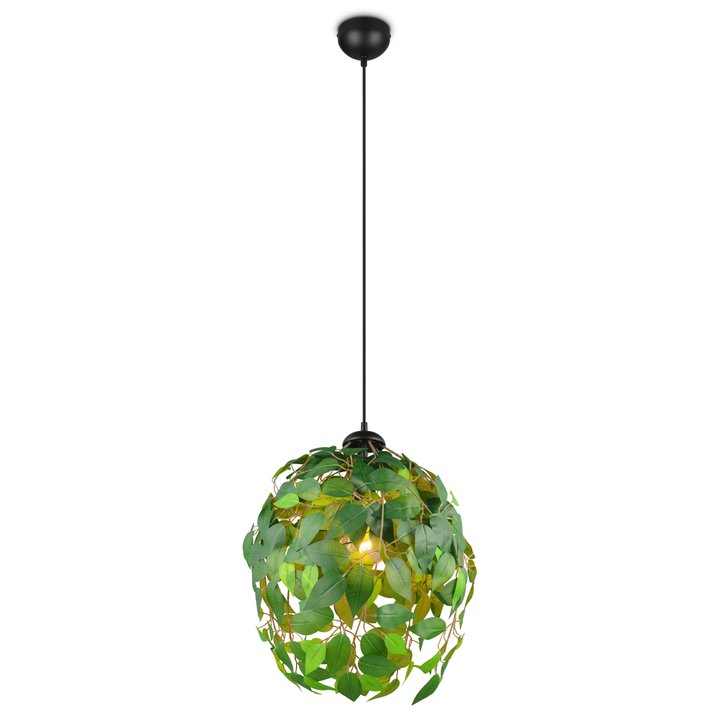 Závesné svietidlo LEAVY zelená/čierna, výška 150 cm 1