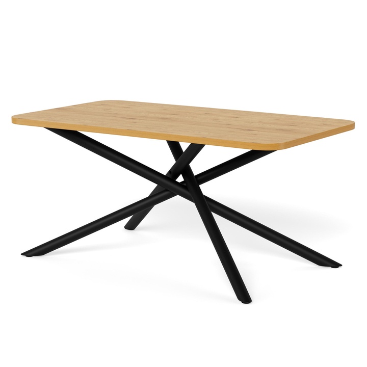 Jedálenský stôl LEVANTO prírodná/matná čierna 1