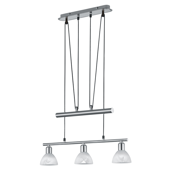 Závesné svietidlo  LEVISTO 3 strieborná/alabastrové sklo 1